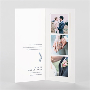 Remerciement mariage pureté photomaton - Intérieur du faire-part