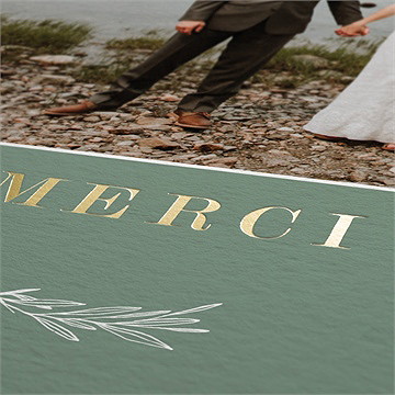 Remerciement mariage tout pour toi dorure - Marquage à chaud OR