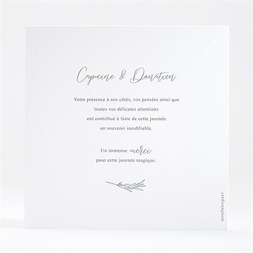 Remerciement mariage tout pour toi dorure - Dos de la carte