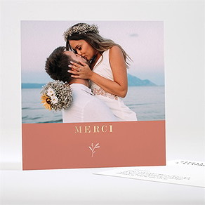 Remerciement mariage beauté classique dorure