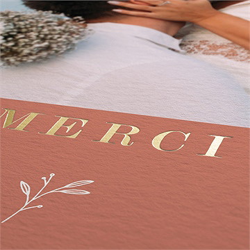 Remerciement mariage beauté classique dorure - Marquage à chaud OR