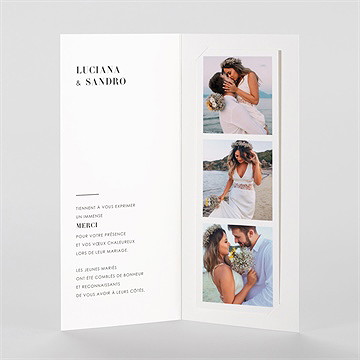 Remerciement mariage beauté classique photomaton - Intérieur de la carte