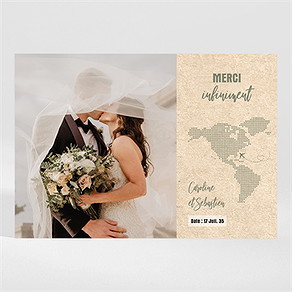 Remerciement mariage billet d'avion magnet