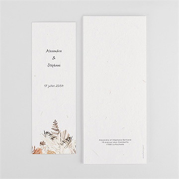 Remerciement mariage pampa photomaton - Dos du faire-part