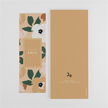 Faire-part naissance fleurs vintage photomaton - Dos du faire-part