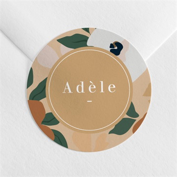 Sticker naissance fleurs vintage