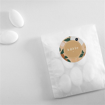 Sticker naissance fleurs vintage - Mise en situation