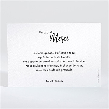 Remerciement décès a tout jamais paysage - Dos du carton
