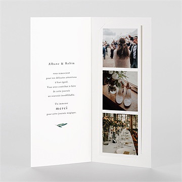 Remerciement mariage notre chemin photomaton - Intérieur du faire-part