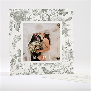 Remerciement mariage romance dorure