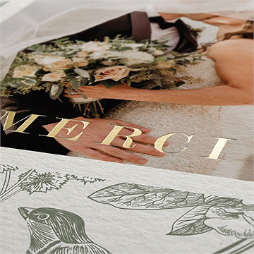 Remerciement mariage romance dorure - Marquage à chaud OR