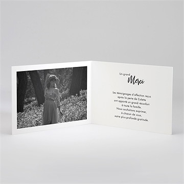 Remerciement décès a tout jamais plié - Intérieur du remerciement