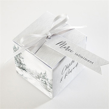 Boîte de dragées mariage montagnes - Dessus de la boîte