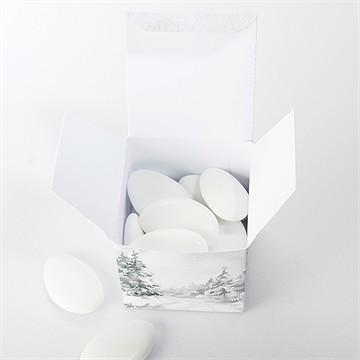 Boîte de dragées mariage montagnes - Intérieur de la boîte