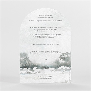 Menu mariage montagnes - Dos du faire-part