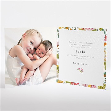 Faire-part naissance coloré - Intérieur du faire-part