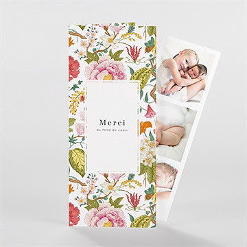 Remerciement naissance coloré