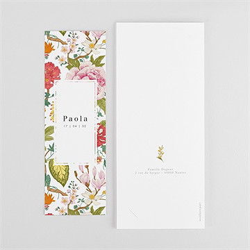 Remerciement naissance coloré - Dos du remerciement