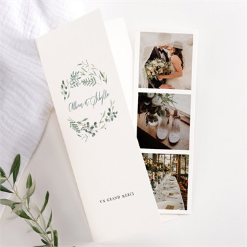 Remerciement mariage bouquet provençal photomaton