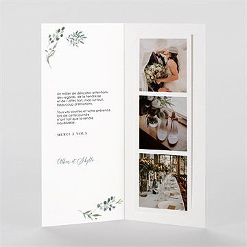 Remerciement mariage bouquet provençal photomaton - Intérieur du faire-part