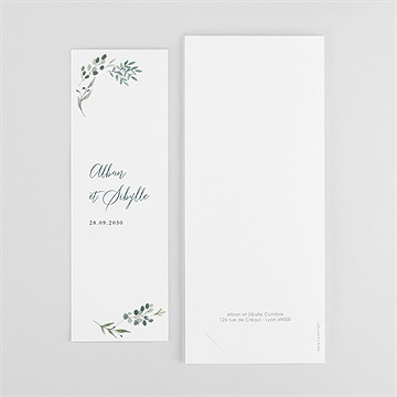 Remerciement mariage bouquet provençal photomaton - Dos du faire-part