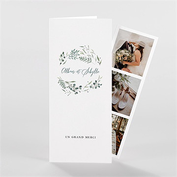 Remerciement mariage bouquet provençal photomaton - Devant de la carte