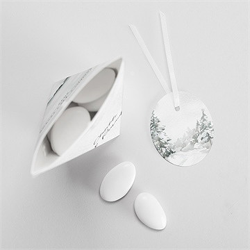 Boîte de dragées mariage montagnes étui - Intérieur de la boîte