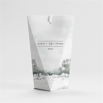 Boîte de dragées mariage montagnes étui - Dos de la boîte