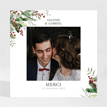 Remerciement mariage thème noël magnet - Mise en situation