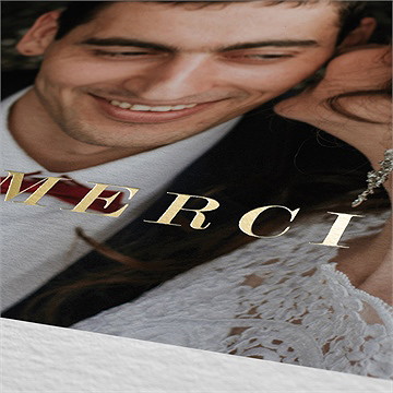 Remerciement mariage thème noël dorure - Marquage à chaud OR