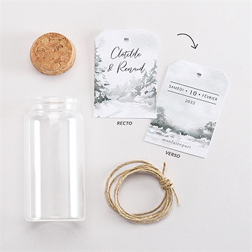 Mignonette mariage montagnes étiquette - Vue d'ensemble