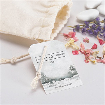 Pochon mariage  montagnes - Mise en situation