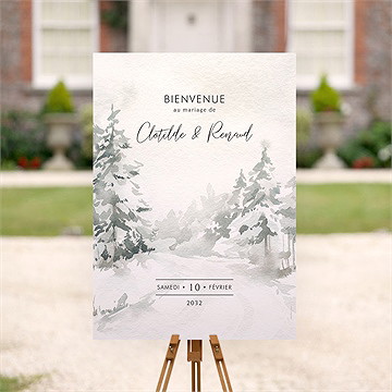 Panneau bienvenue montagnes - Mise en situation