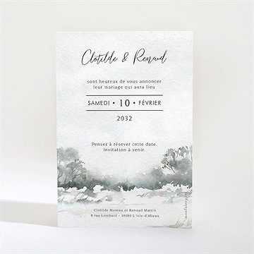 Save the Date mariage montagnes - Dos de la carte