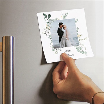 Remerciement mariage pastel magnet - Mise en situation