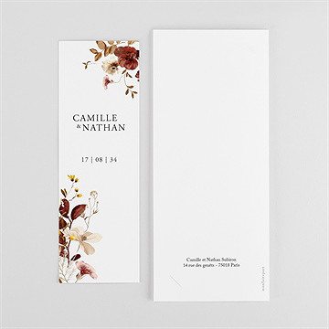 Remerciement mariage en automne photomaton - Dos du remerciement