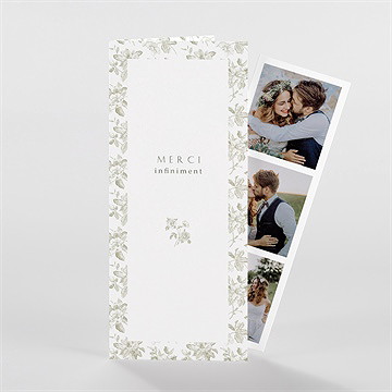 Remerciement mariage fleuri photomaton