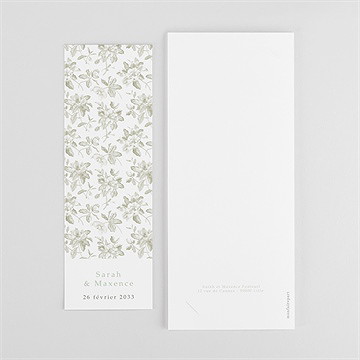 Remerciement mariage fleuri photomaton - Dos du faire-part