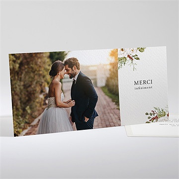 Remerciement mariage en rouge et blanc paysage