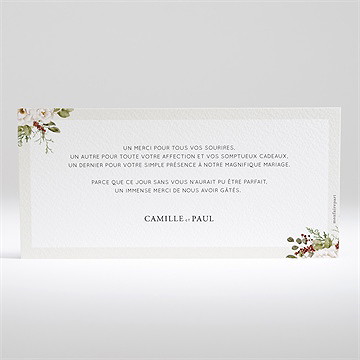 Remerciement mariage en rouge et blanc paysage - Dos de la carte