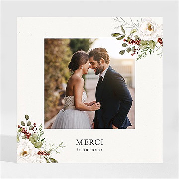 Remerciement mariage en rouge et blanc magnet