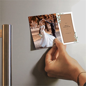 Remerciement mariage encapsulés magnet - Mise en situation