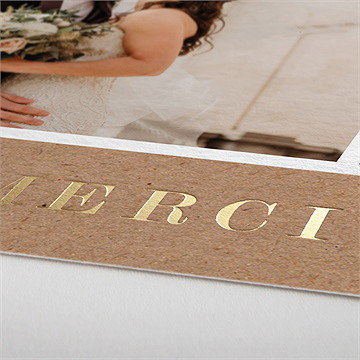 Remerciement mariage provençal dorure - Marquage à chaud OR