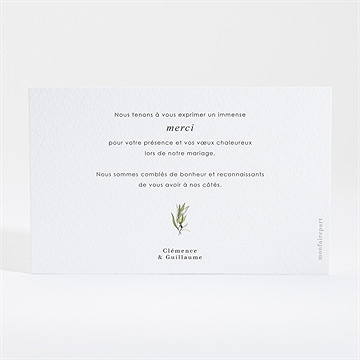 Remerciement mariage provençal dorure - Dos de la carte