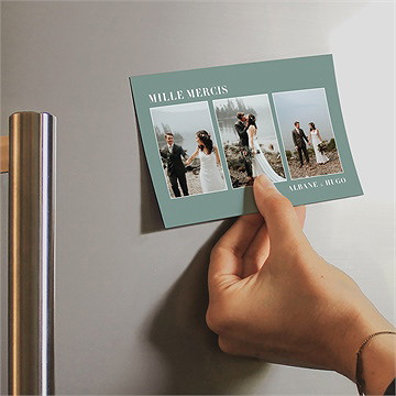 Remerciement mariage annonce magnet - Mise en situation