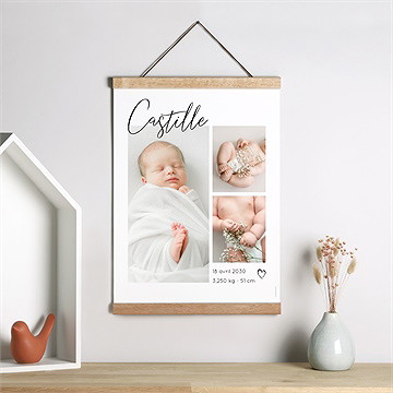 Affiche naissance mon pele mele photo - Mise en situation