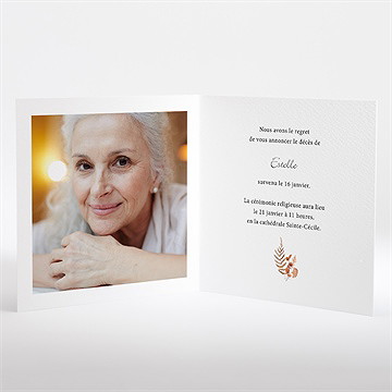 Faire-part décès belle esperance - Intérieur du faire-part