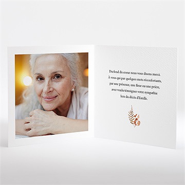 Remerciement décès belle esperance plié - Intérieur du faire-part