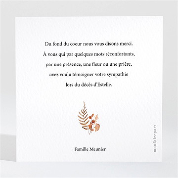 Remerciement décès belle esperance - Dos du carte