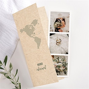 Remerciement mariage billet d'avion photomaton
